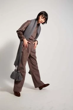 Heimstone Ellis Scarf In Grey Knit