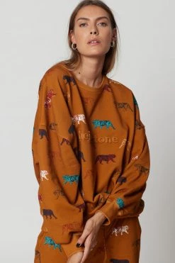 Heimstone Tops 76 Harlem Jumper In Tiger Print