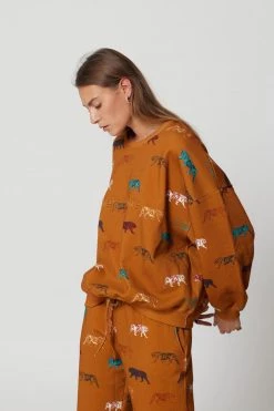 Heimstone Tops 76 Harlem Jumper In Tiger Print