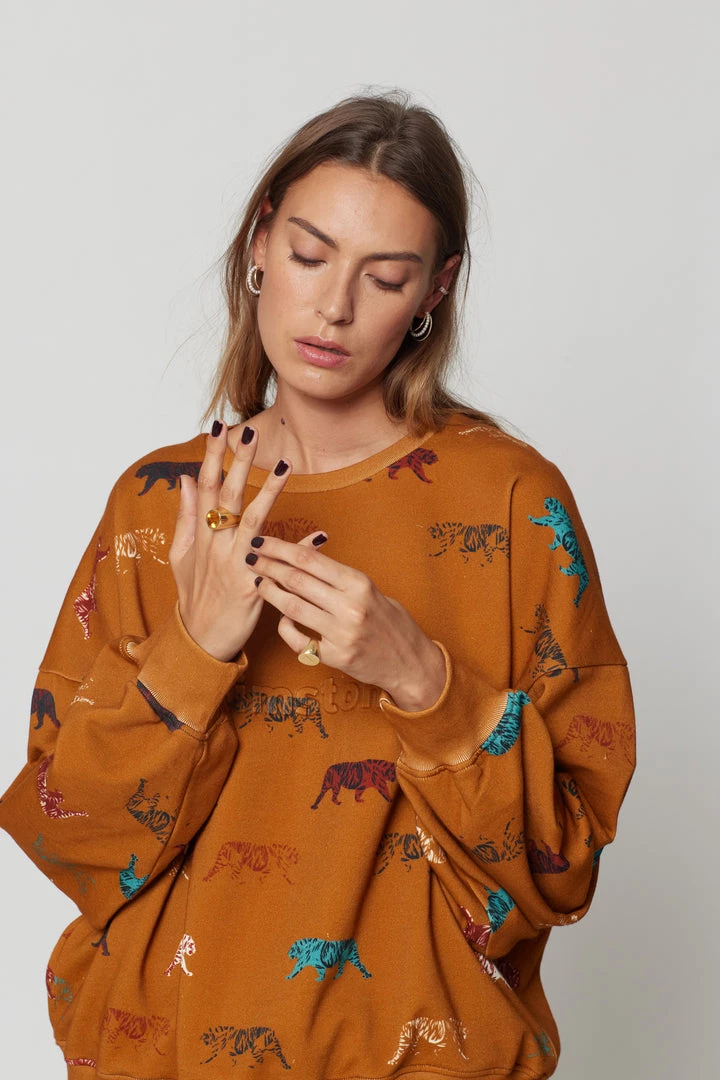 Heimstone Tops 76 Harlem Jumper In Tiger Print 4 Heimstone Tops 76 Harlem Jumper In Tiger Print