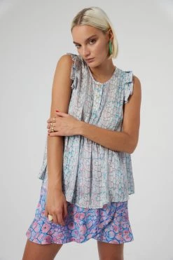 Heimstone Kaya Blouse In Lagoon Print Shop Woman