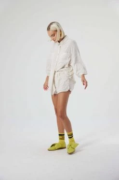 Heimstone Shop Woman Spencer Short In Blues Weave