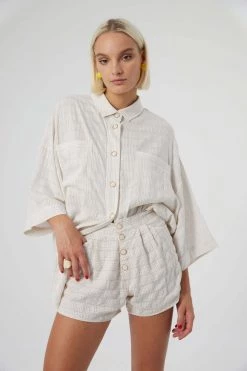 Heimstone Shop Woman Spencer Short In Blues Weave