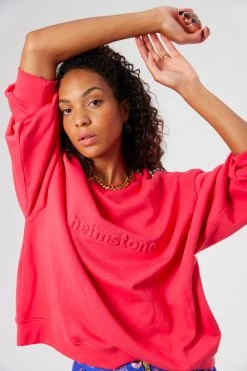 Heimstone Harlem Jumper In Pink Fleece