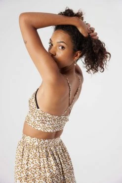 Heimstone Bralette In White Messy Dots