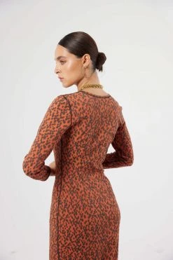Heimstone SALES Fox Dress In Brick Leopard Jersey