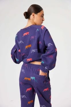 Heimstone Brooklyn Jumper In Tiger Printed Fleece SALES