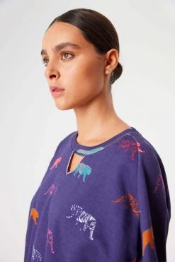 Heimstone Brooklyn Jumper In Tiger Printed Fleece SALES