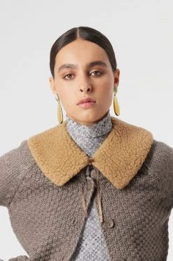 Heimstone Trapper Collar In Tricolore Wool SALES 5 Heimstone Trapper Collar In Tricolore Wool SALES