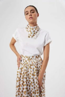 Heimstone Orso Skirt In White XXL Messy Dots