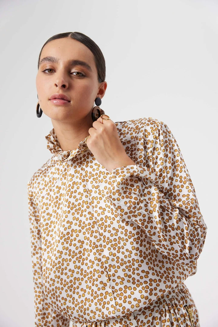 Heimstone SALES Muse Shirt In White Messy Dots 2 Heimstone SALES Muse Shirt In White Messy Dots
