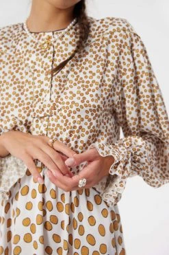 Heimstone Trigalière Dress In White Messy Dots