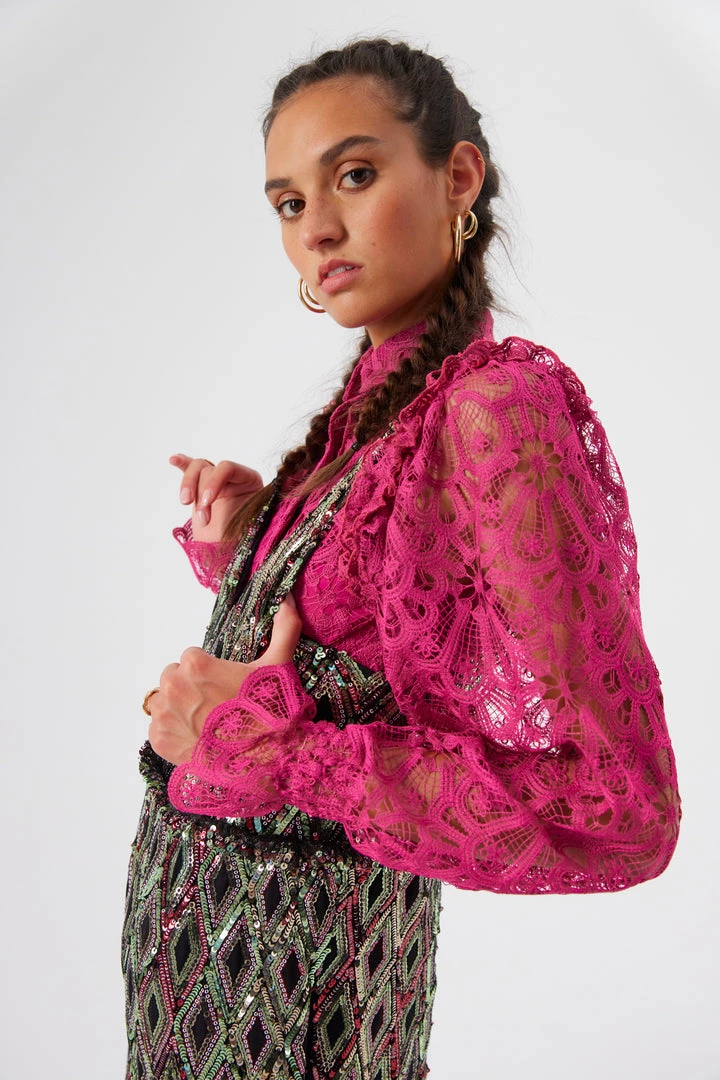 Heimstone Imogen Shirt In Salsa Lace SALES 2 Heimstone Imogen Shirt In Salsa Lace SALES