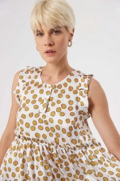 Heimstone Kaya Dress In White XXL Messy Dots