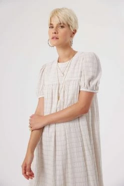 Heimstone Shop Woman Gaya Dress In Blues Weave