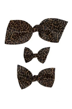 Heimstone Small Hair Clip In Giraffe Printed Leather Hair Clips 13