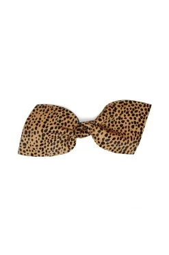 Heimstone Large Hair Clip In Cheetah Printed Leather