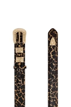 Heimstone Texan Belt In Giraffe Printed Leather Leather Goods