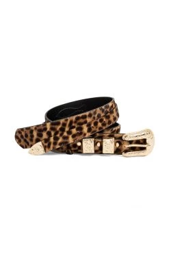 Heimstone Leather Goods Texan Belt In Leopard Printed Leather