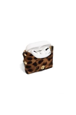 Heimstone Pro Airpods Case In Leopard Printed Leather