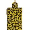 Heimstone The Minis - Large Neck Wallet In Yellow Leopard Printed Leather The Minis & Maxis