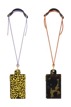 Heimstone The Minis - Large Neck Wallet In Orange Camouflage Printed Leather