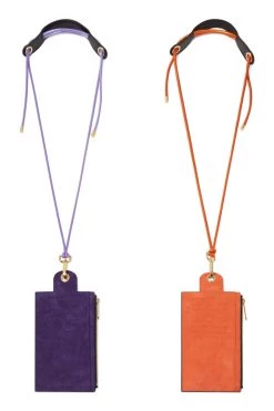 Heimstone The Minis - Large Neck Wallet In Orange Camouflage Printed Leather