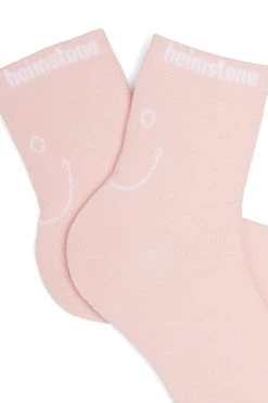 Heimstone Ankle Socks In Pink Smiley