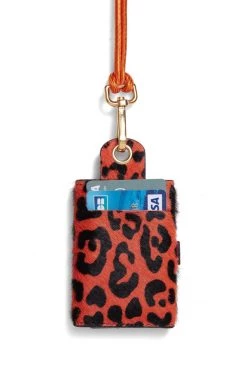 Heimstone The Minis - 6 Key Holder In Orange Leopard Leather