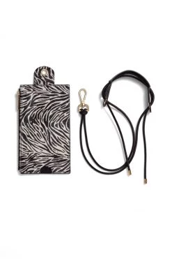 Heimstone The Minis - Large Neck Wallet In Zebra Printed Leather