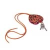 Heimstone The Minis & Maxis The Minis - Long Heart Keychain In Orange Leopard Leather