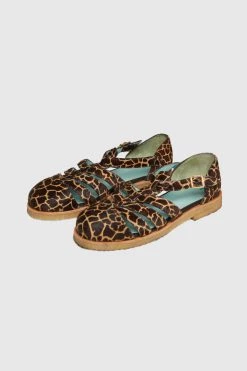 Heimstone Ricky Sandals In Giraffe Printed Leather Shoes 16
