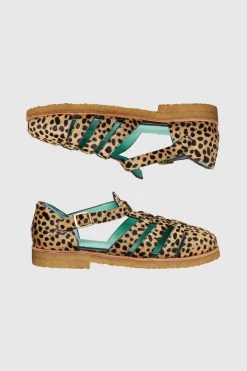 Heimstone Shoes 16 Ricky Sandals In Cheetah Printed Leather
