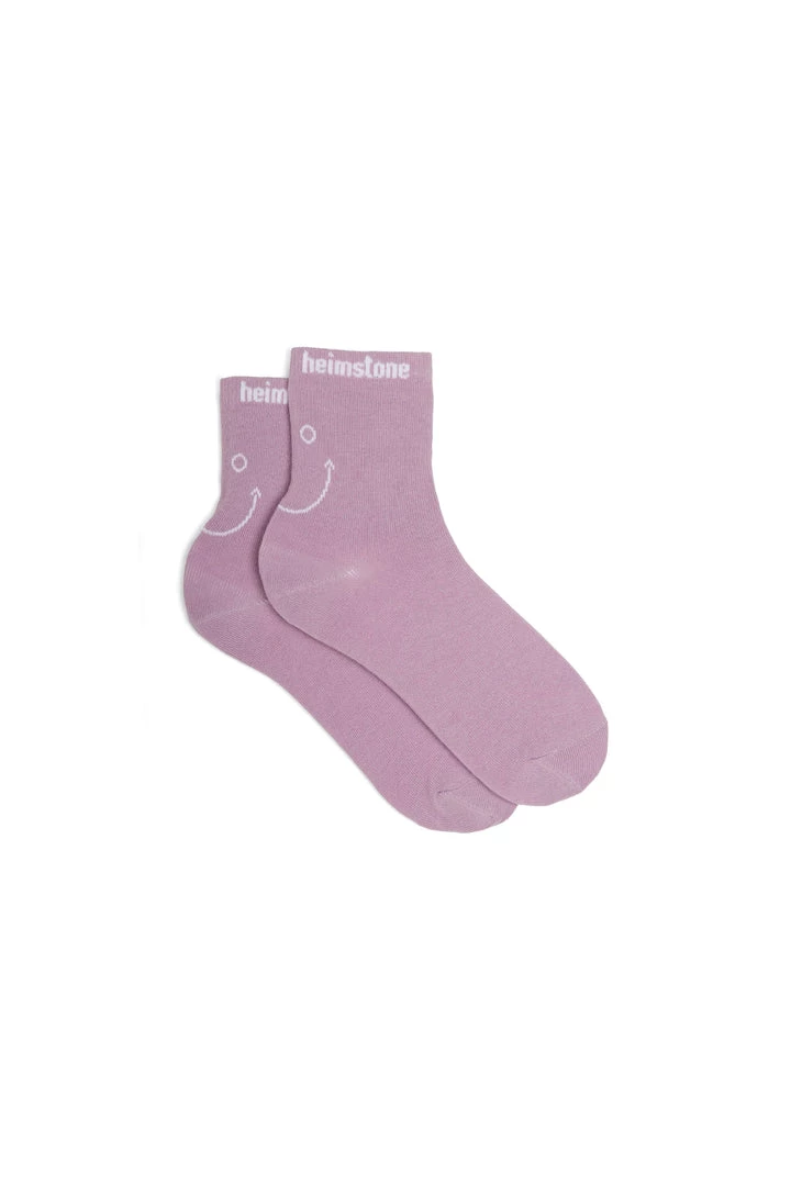 Heimstone Accessories Ankle Socks In Lilac Smiley 1 Heimstone Accessories Ankle Socks In Lilac Smiley