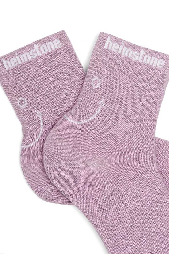 Heimstone Accessories Ankle Socks In Lilac Smiley 2 Heimstone Accessories Ankle Socks In Lilac Smiley