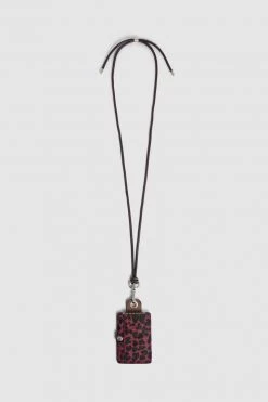 Heimstone The Minis - 6 Key Holder In Burgundy Leopard Printed Leather