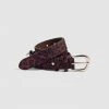 Heimstone Shop Woman Belt In Burgundy Leopard Leather