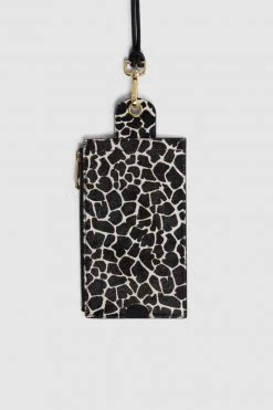 Heimstone Shop Woman The Minis - Large Neck Wallet In White Giraffe Printed Leather