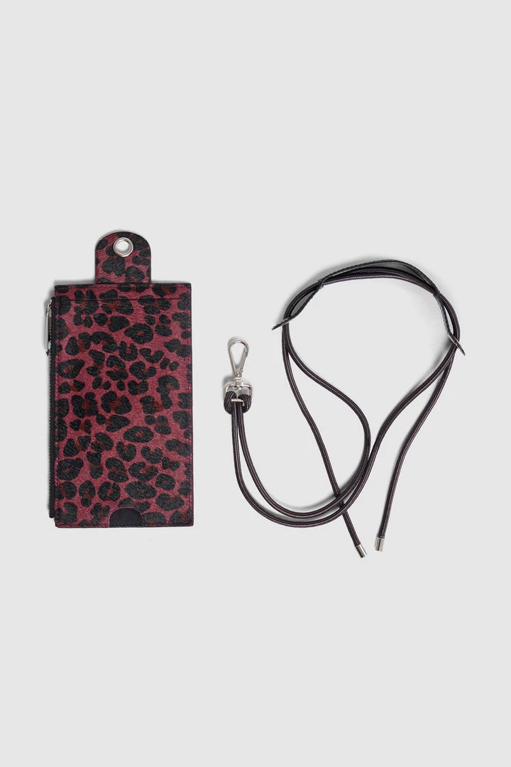Heimstone The Minis - Large Neck Wallet In Burgundy Leopard Printed Leather 3 Heimstone The Minis - Large Neck Wallet In Burgundy Leopard Printed Leather