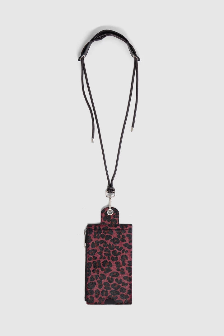 Heimstone The Minis - Large Neck Wallet In Burgundy Leopard Printed Leather 8 Heimstone The Minis - Large Neck Wallet In Burgundy Leopard Printed Leather