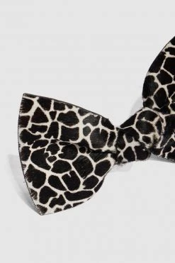 Heimstone Small Hair Clip In White Giraffe Printed Leather Shop Woman