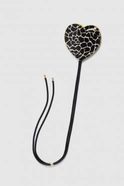 Heimstone The Minis - Long Heart Keychain In White Giraffe Printed Leather Shop Woman