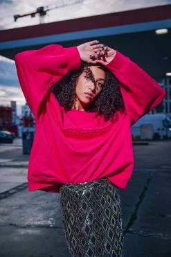 Heimstone Harlem Jumper In Pink Fleece