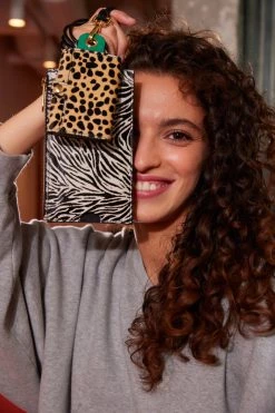 Heimstone The Minis - Large Neck Wallet In Zebra Printed Leather