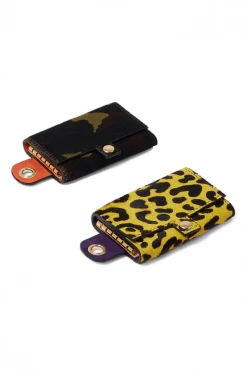 Heimstone The Minis - 6 Key Holder In Yellow Leopard Printed Leather The Minis & Maxis