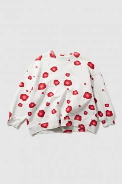 Heimstone Tops 76 Harlem Jumper In Poppy Printed Fleece