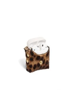 Heimstone The Minis & Maxis Airpods Case In Leopard Printed Leather