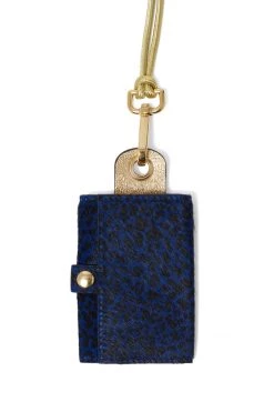 Heimstone The Minis - 6 Key Holder In Blue Cheetah Printed Leather The Minis & Maxis