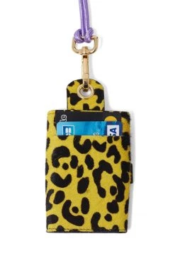 Heimstone The Minis - 6 Key Holder In Yellow Leopard Printed Leather The Minis & Maxis