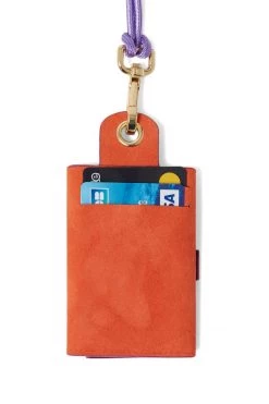 Heimstone The Minis & Maxis The Minis - 6 Key Holder In Orange & Purple Suede